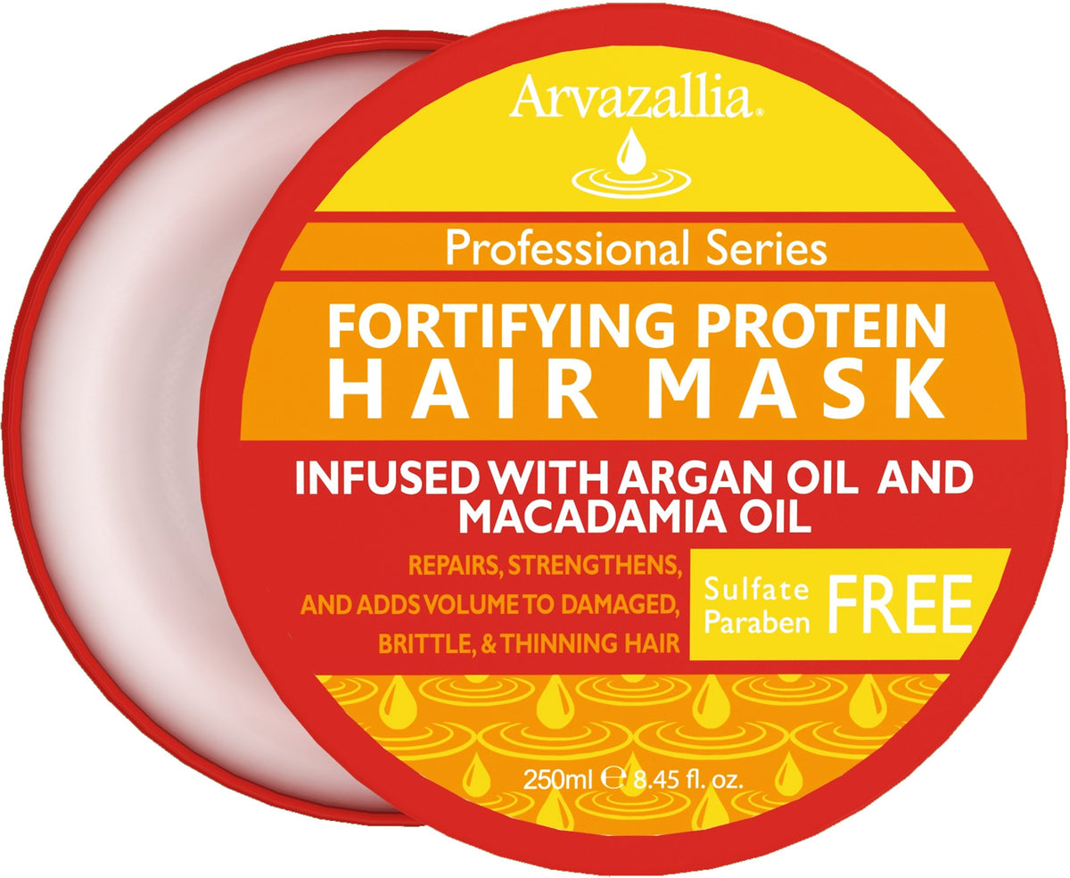 Arvazallia jar front view showing label and nourishing oils for salon-grade repair