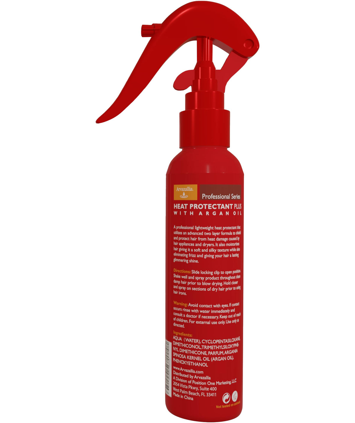 Arvazallia bottle held in hand to show product size and scale