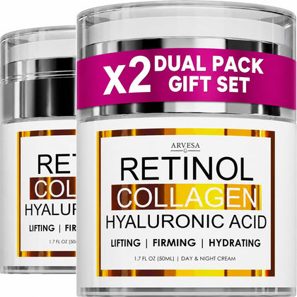 Arvesa front packaging showing retinol cream benefits and clean design