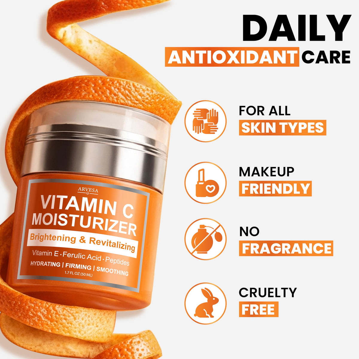 Arvesa moisturizer on bathroom counter as part of morning routine for daily use