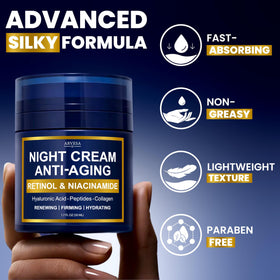 Arvesa night cream size comparison with common tube showing jar scale and travel suitability