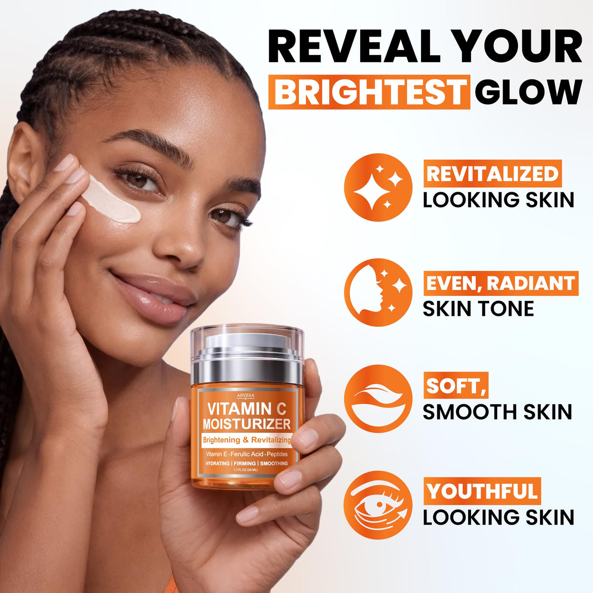Arvesa open jar showing smooth cream texture for easy absorption and hydration