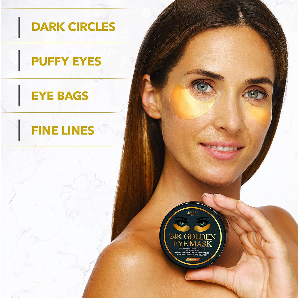 Arvesa open sachet with visible hydrogel patches and hydration