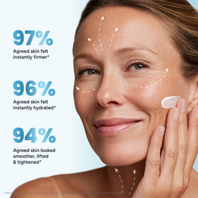 Arvesa being applied to face and neck demonstrating easy absorption benefit