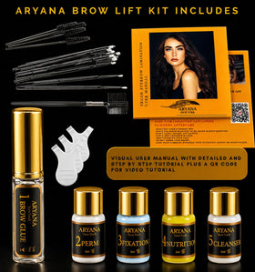 ARYANA NEW YORK close-up of lotion bottle label and nozzle for controlled dispensing