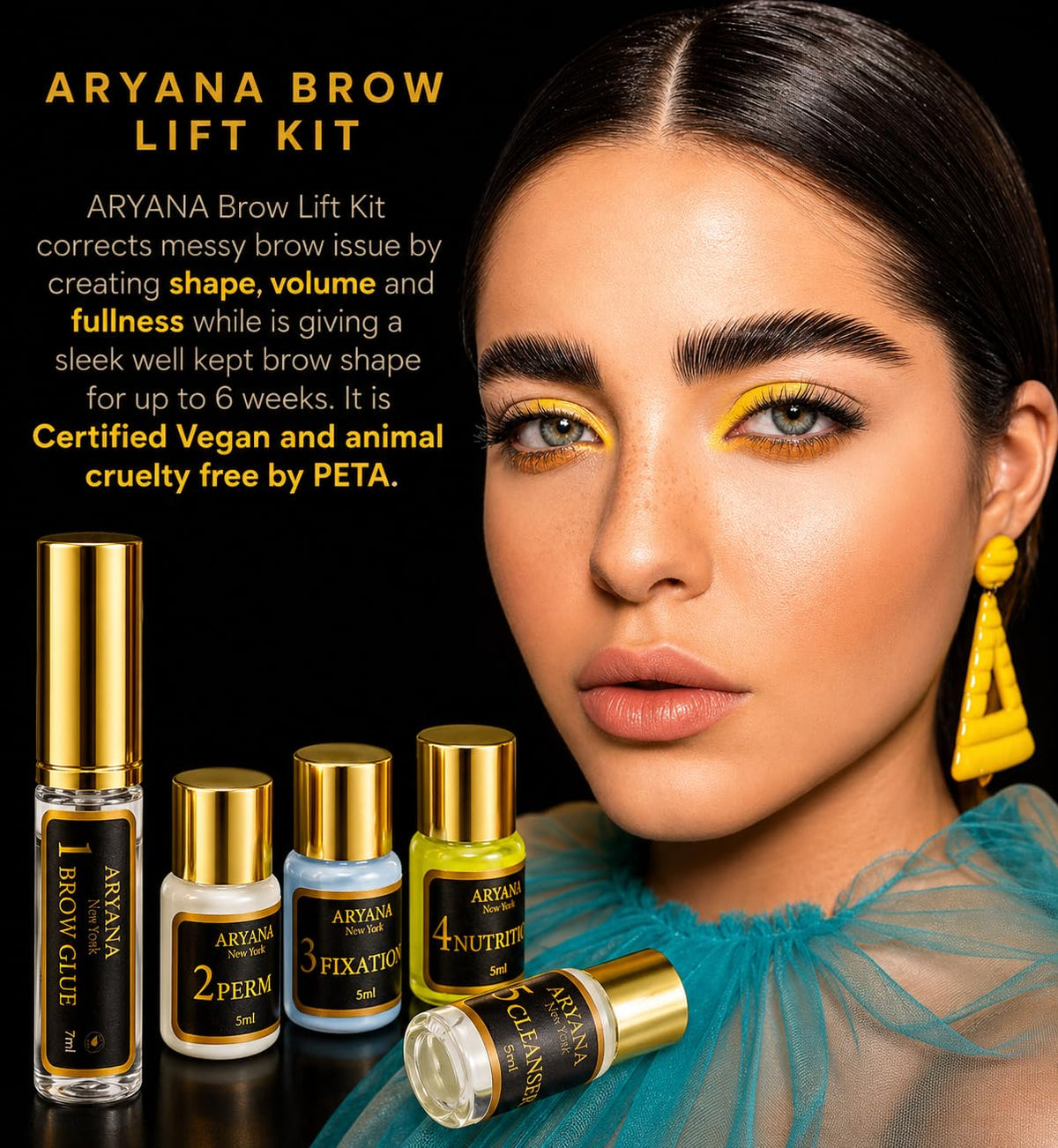 ARYANA NEW YORK open kit contents laid out with tools for convenient application