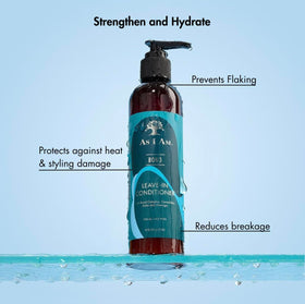 As I Am applying leave-in to damp hair to detangle and hydrate