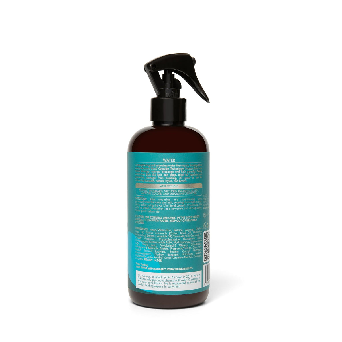 As I Am being spritzed on damp hair to demonstrate easy detangling and moisture