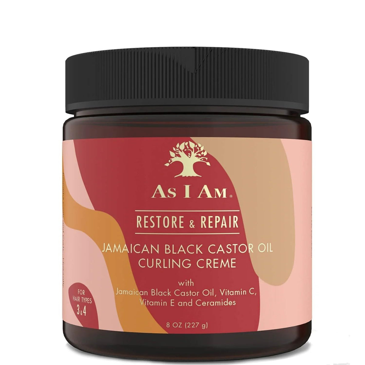 As I Am jar front view showing label and styling benefits