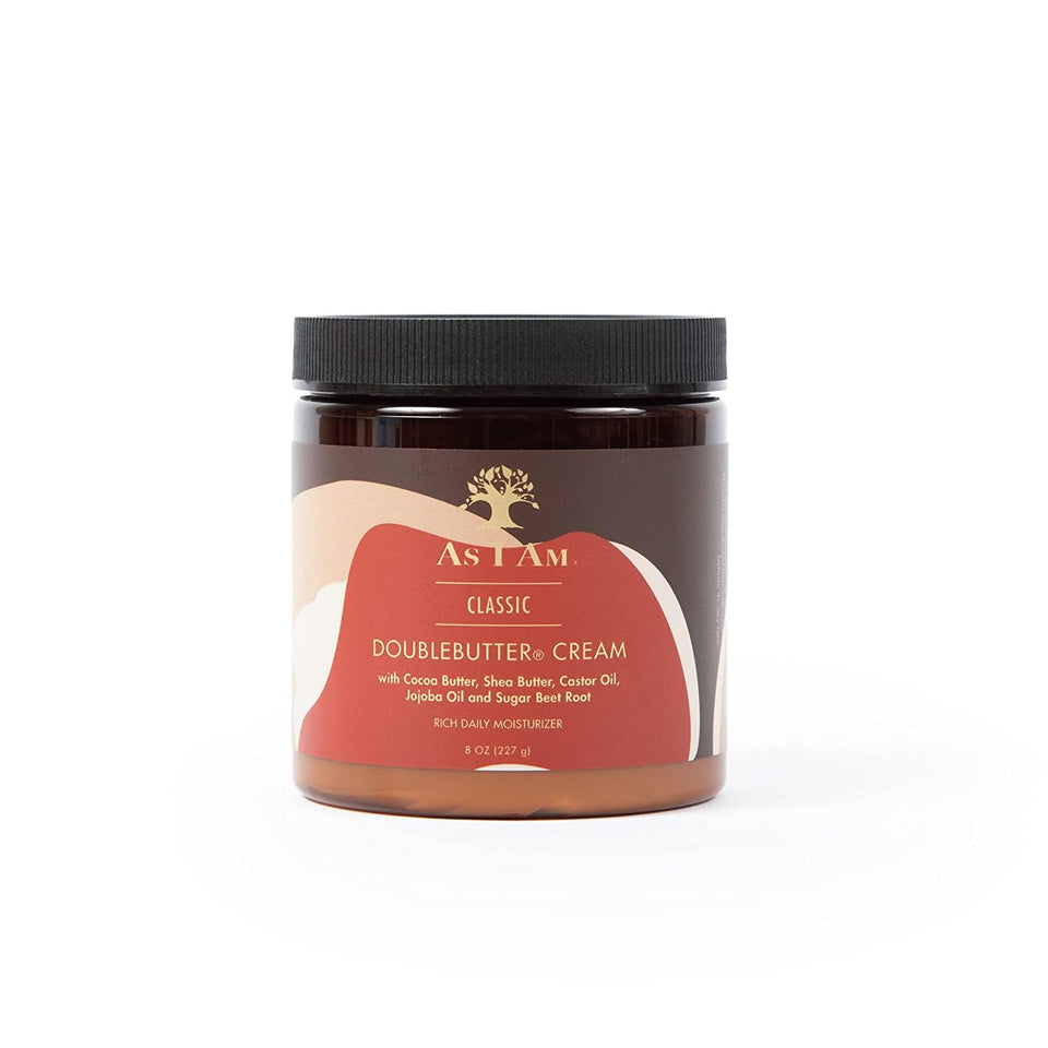 As I Am front packaging showing 8 oz jar and product name for recognizable moisture boost