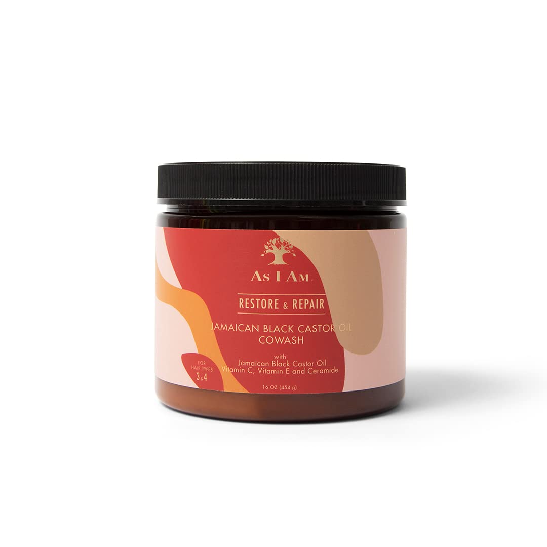 As I Am bottle front packaging showing product name and 16 ounce size, clear labeling benefit