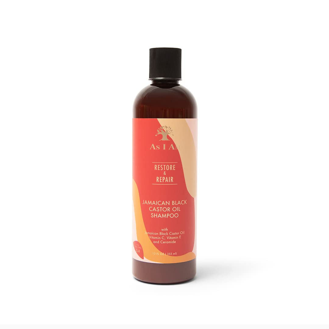 As I Am front bottle view showing 355ml label and restore benefit