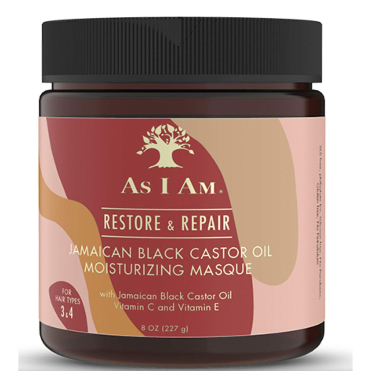 As I Am jar front view showing label and 8 oz size for clear product identification and trust