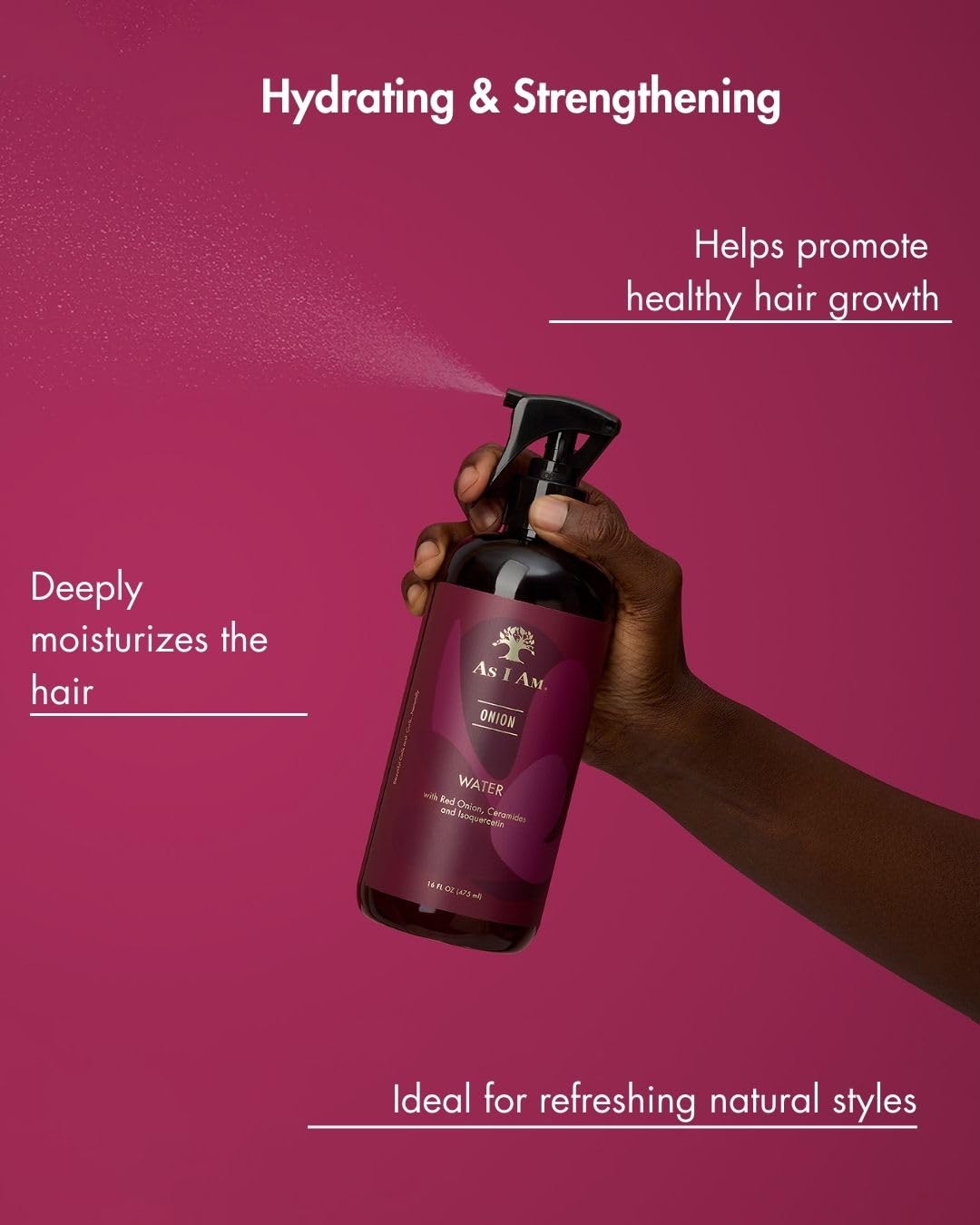 As I Am product droplet texture illustrating lightweight moisture