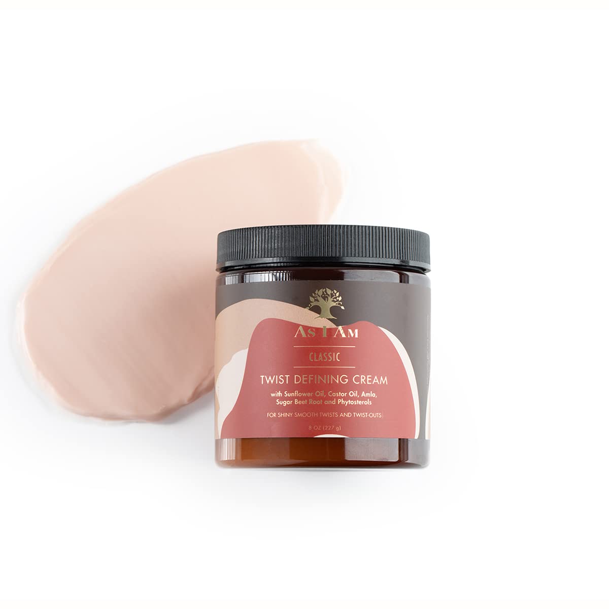 Product label close-up of As I Am ingredient panel highlighting castor oil and phytosterols