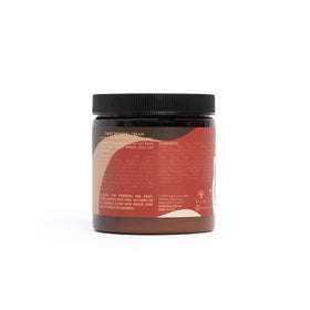 As I Am jar beside a ruler showing 8 ounce scale for clear size reference and portability