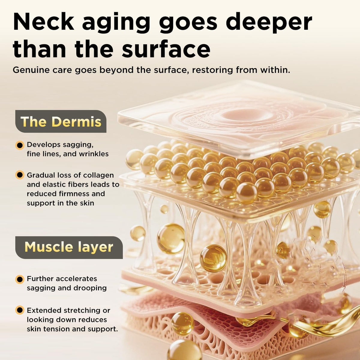 ASAMO cream being applied to neck demonstrating firming action