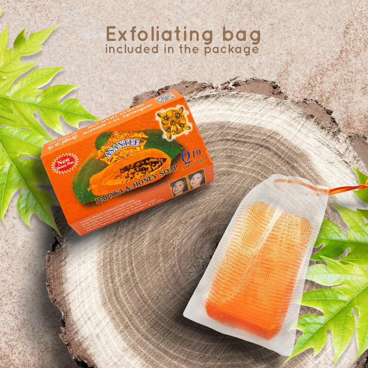 ASANTEE honey drip detail illustrating natural hydration benefit