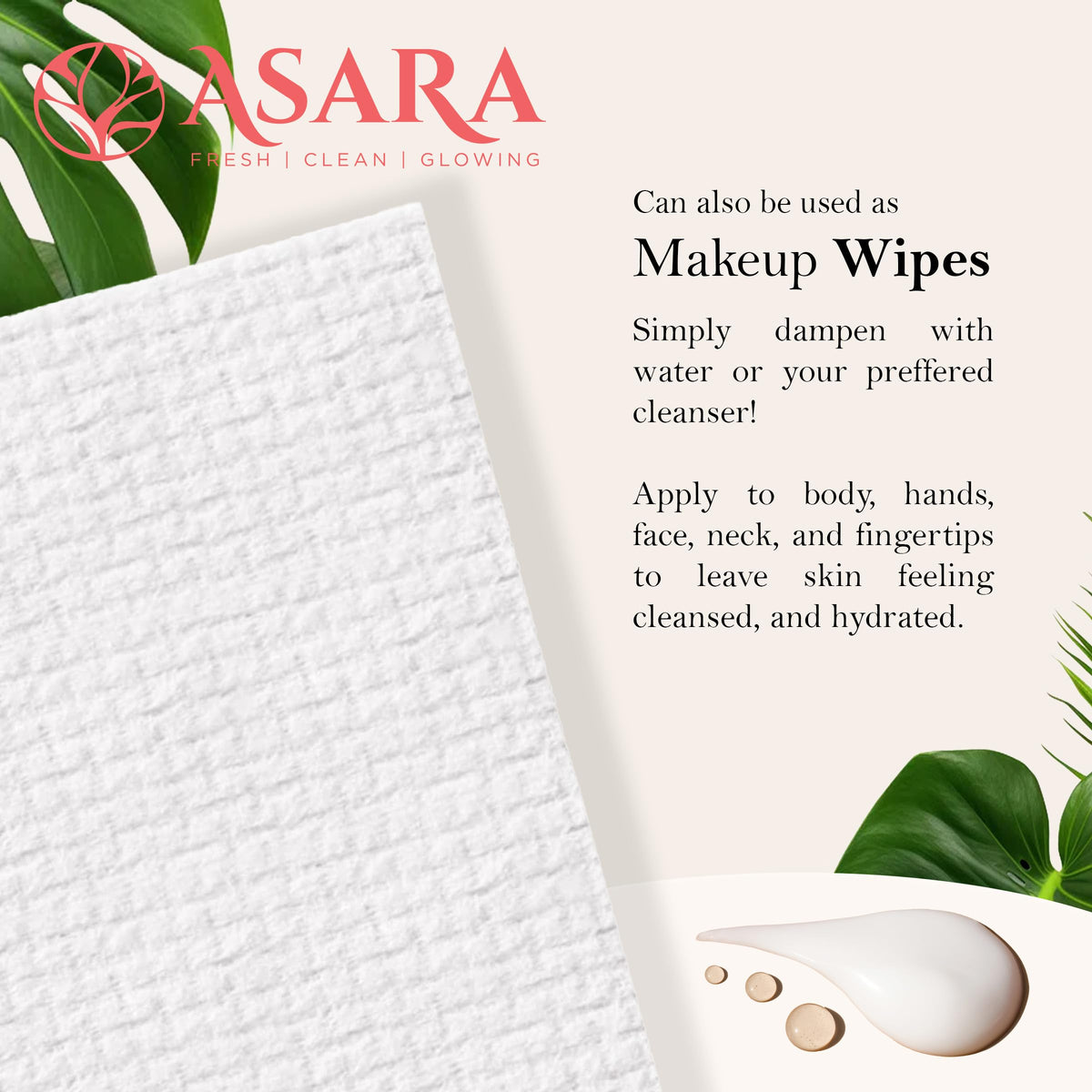 ASARA NEW YORK wipe lifting foundation to display effective makeup and oil removal