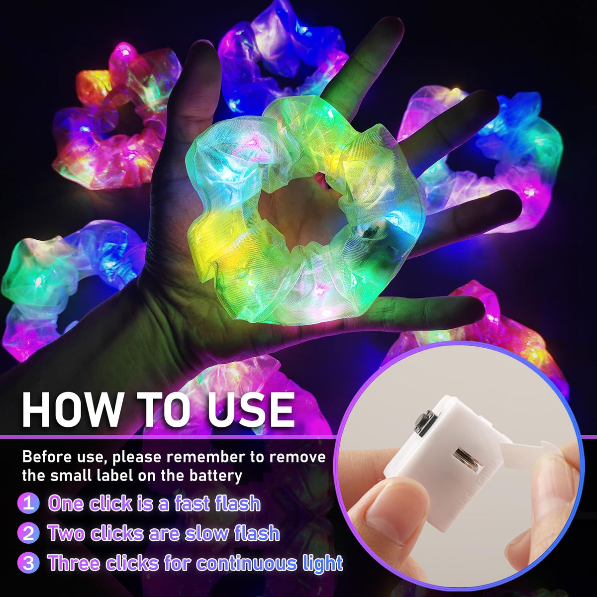 Asawira scrunchie styled as wrist bracelet showing wearable glow and party-ready look