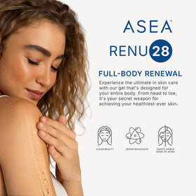 ASEA RENU28 held in hand to show true scale and travel-friendly convenience