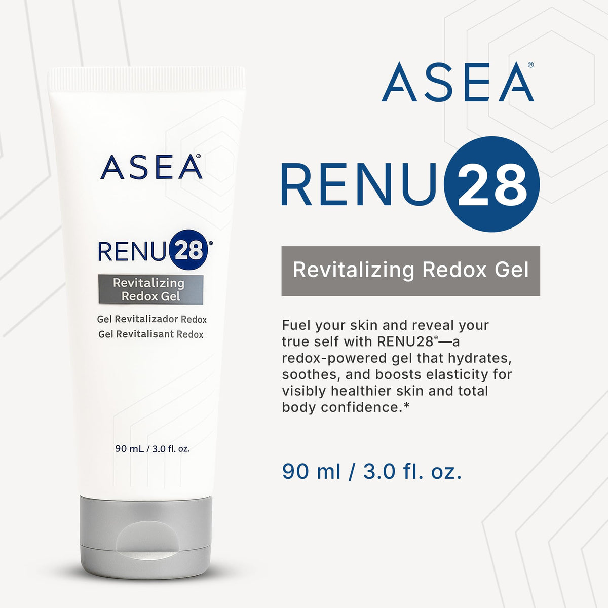 ASEA RENU28 pump dispensing gel demonstrating easy, mess-free application