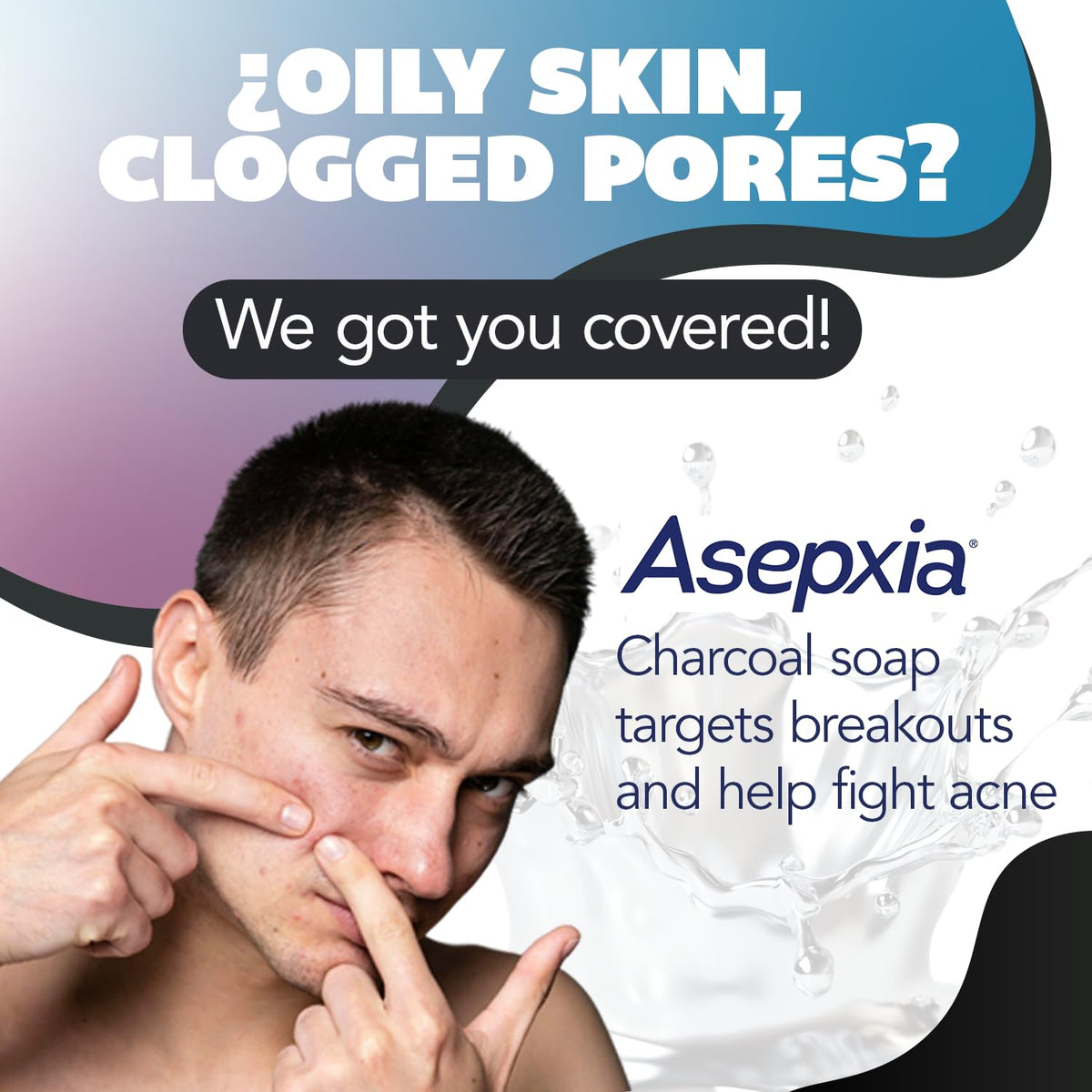 Asepxia side label close-up highlighting ingredients and usage directions