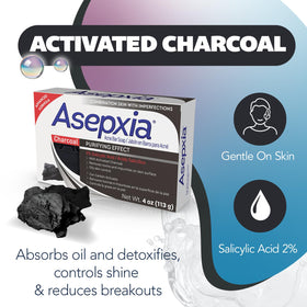 Asepxia lathered bar in hand showing rich foam and cleansing action