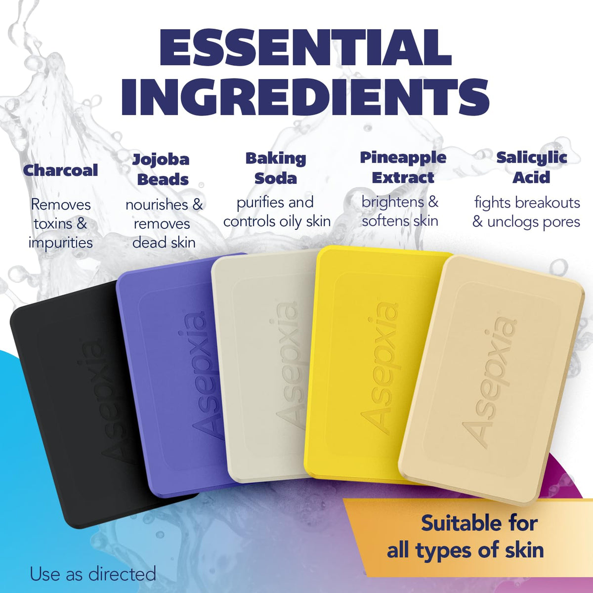 Asepxia scrub bar detail of jojoba microspheres demonstrating gentle exfoliation