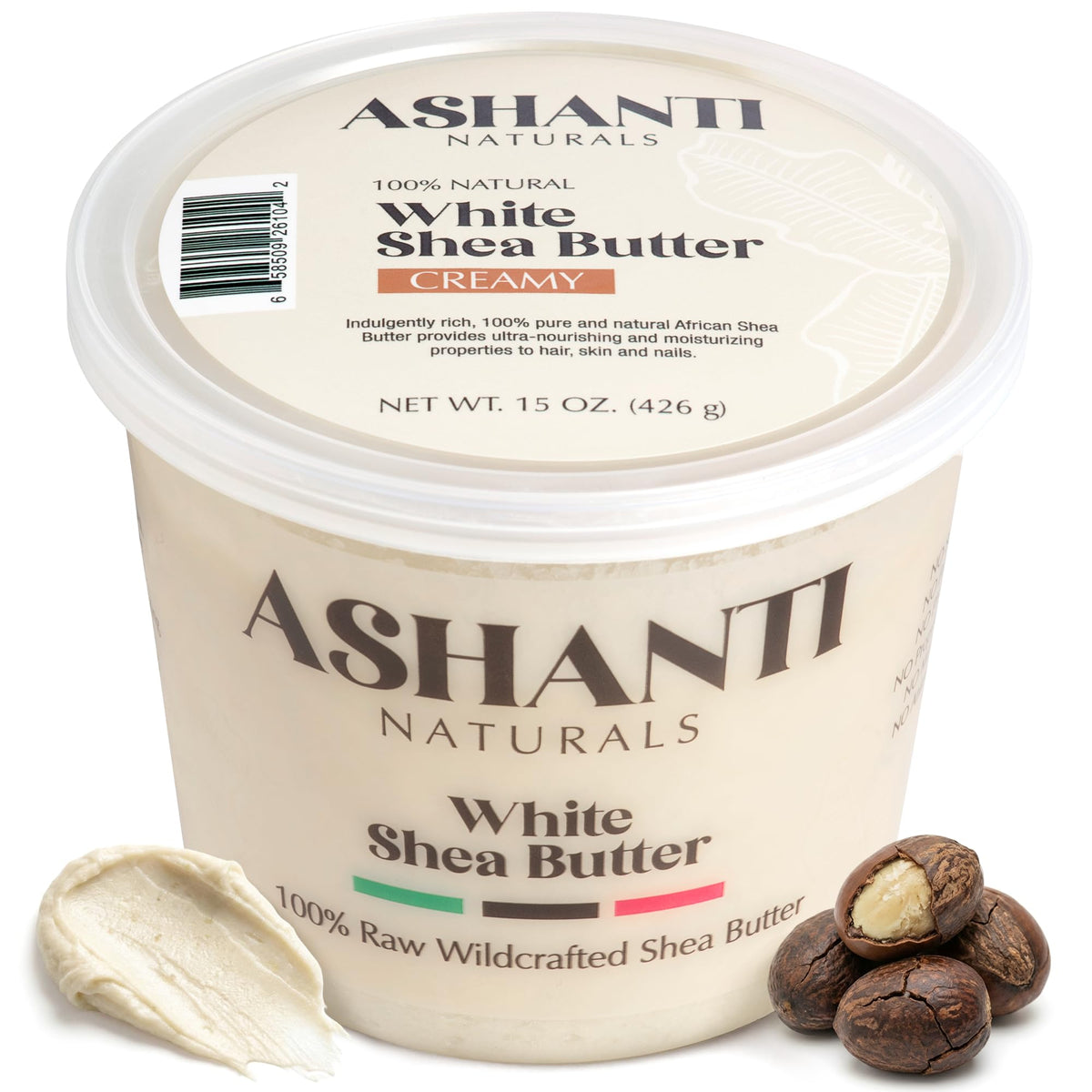 Ashanti Naturals front jar showing clean packaging and product weight benefit