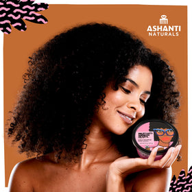Ashanti Naturals jar in hand showing scale and convenient 8oz benefit
