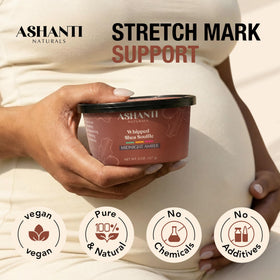 Ashanti Naturals jar next to ruler showing 8 oz size and travel convenience