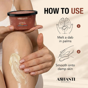 Ashanti Naturals label detail showing scent and ingredient clarity benefits