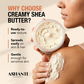Ashanti Naturals open jar showing creamy texture that spreads easily