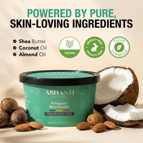 Ashanti Naturals whipped shea texture close-up highlighting smooth absorption benefit