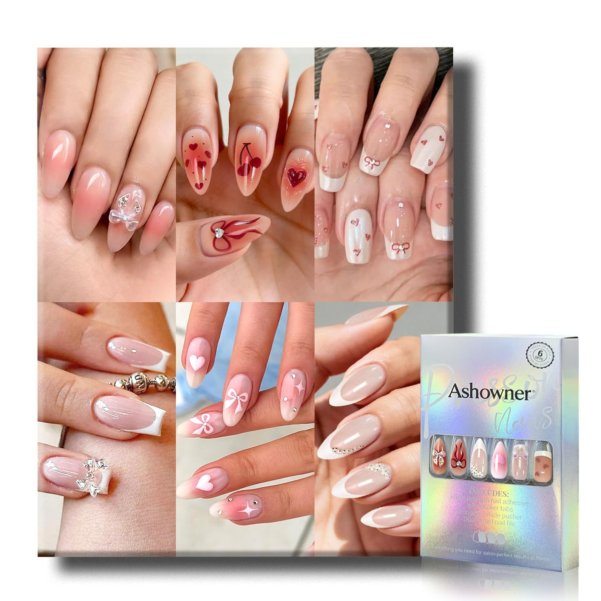 Ashowner front packaging showing pink bow designs and complete kit benefit