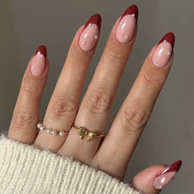 Ashowner worn nails in lifestyle setting showcasing event-ready look
