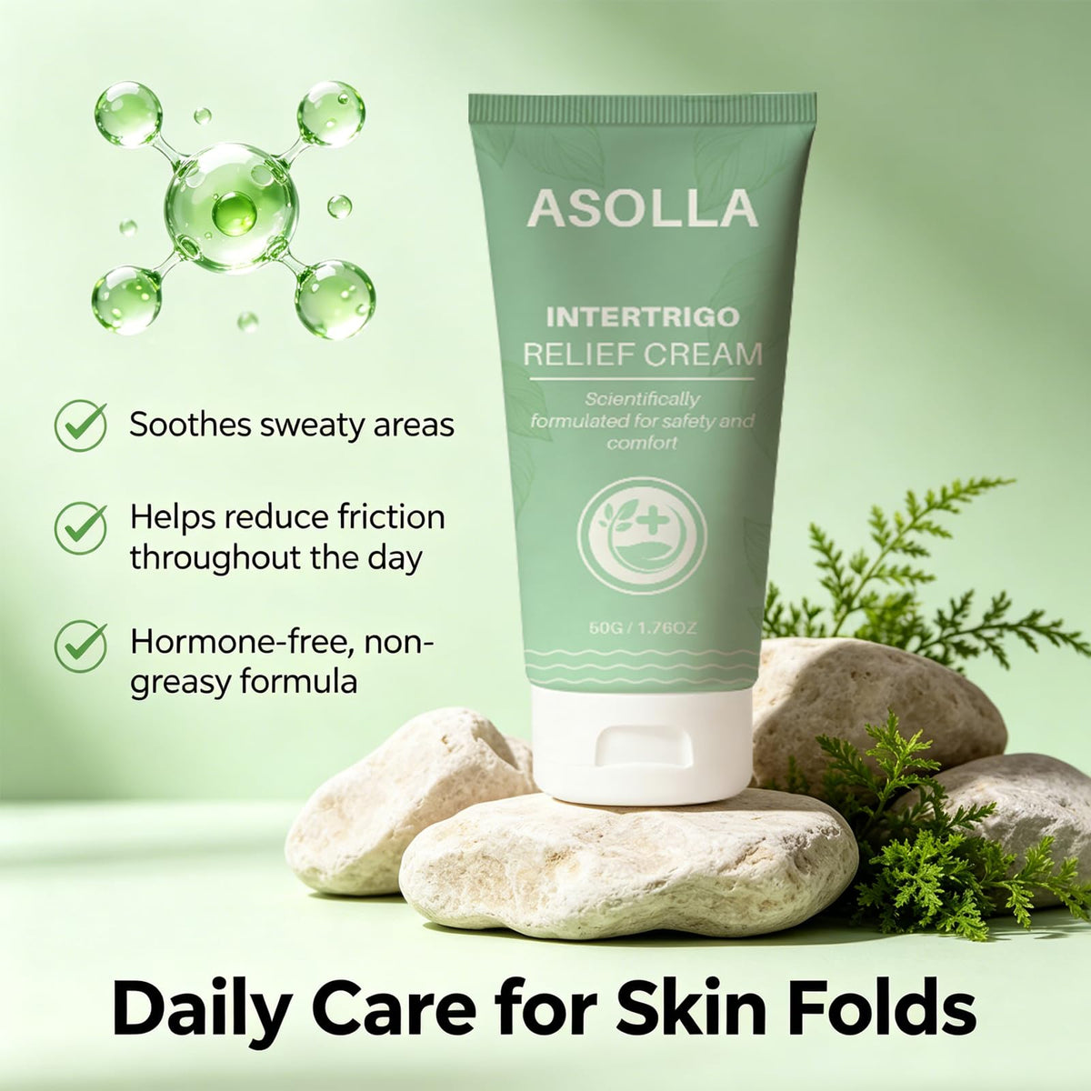 asolla tube held in hand to show size and portability for travel and daily use