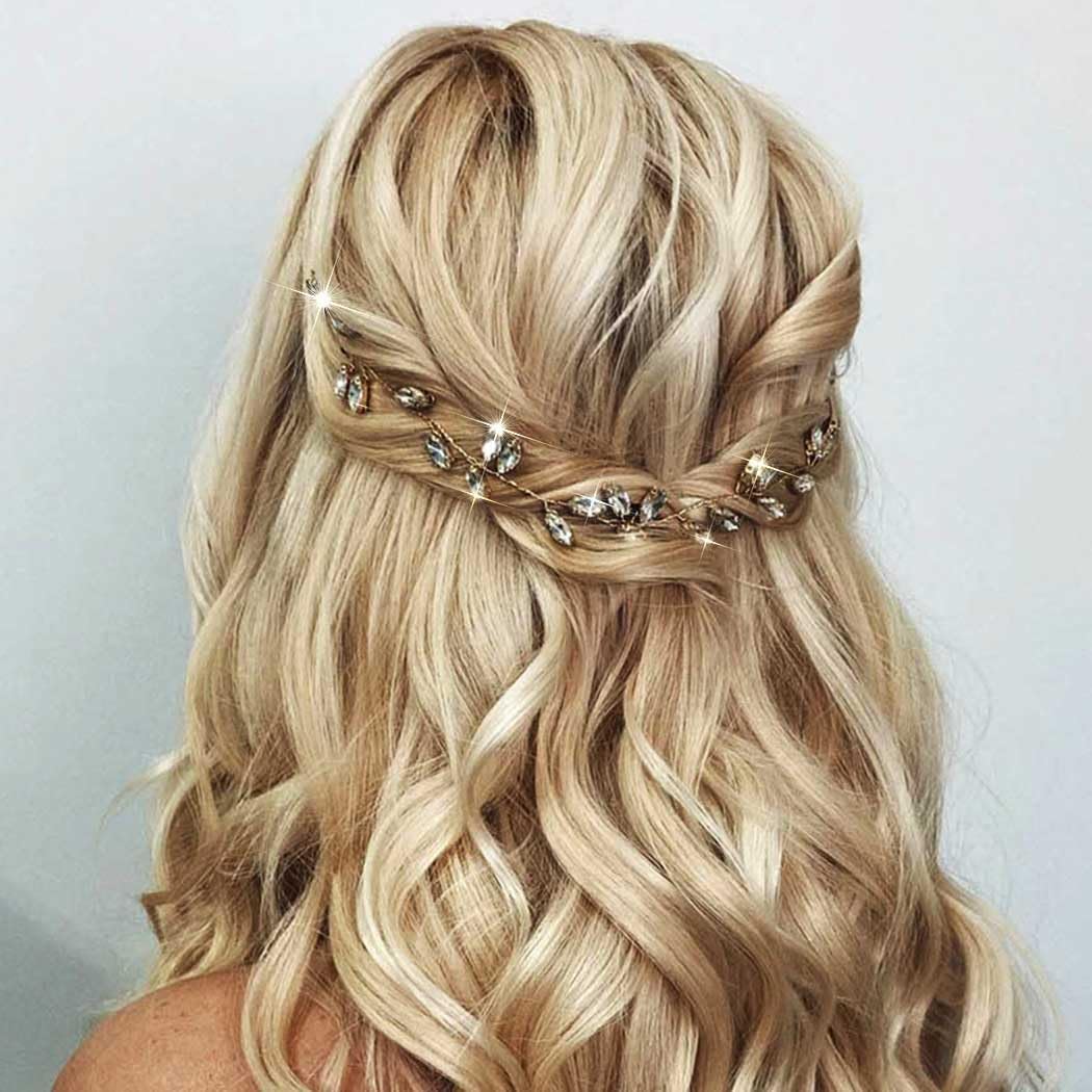 Asooll hair vine beside veil to show scale and compatibility with bridal accessories