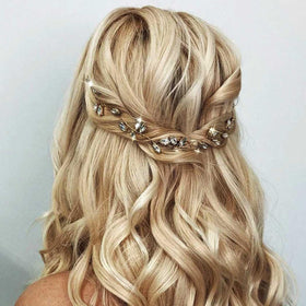 Asooll hair vine beside veil to show scale and compatibility with bridal accessories