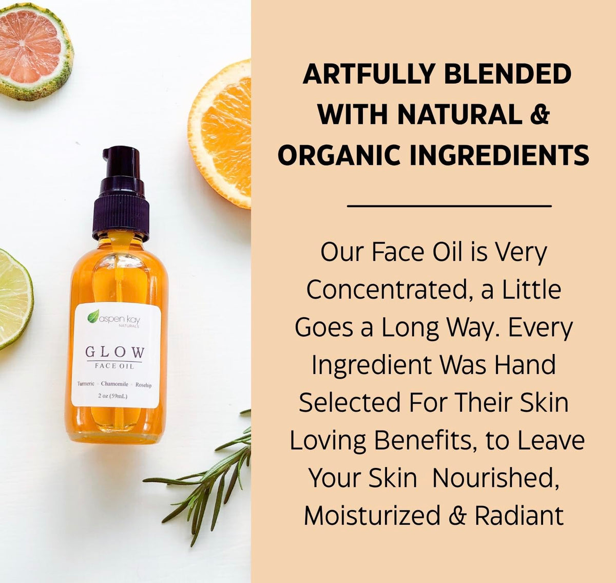 Aspen Kay Naturals neck usage showing smooth application and even tone benefit