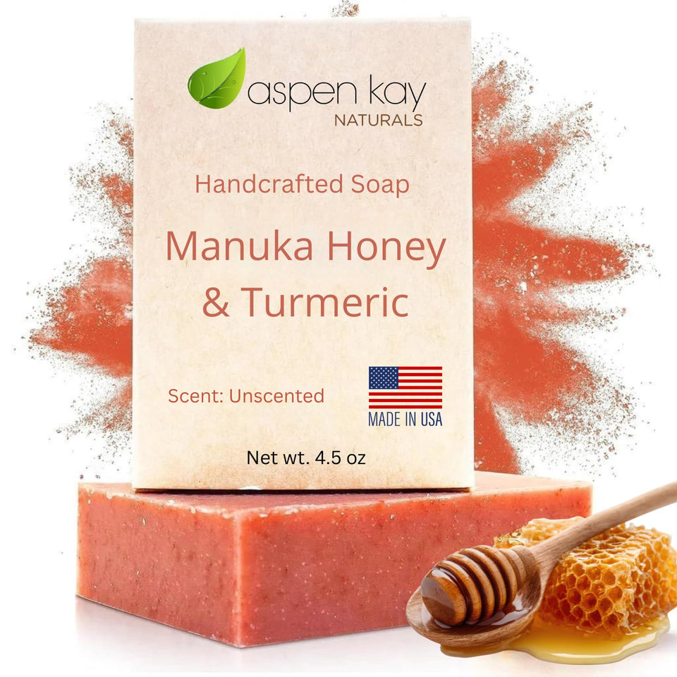 Aspen Kay Naturals front packaging showing unscented soap benefits
