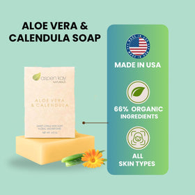 Aspen Kay Naturals soap side profile highlighting turmeric color and texture