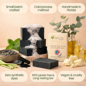 Aspen Kay Naturals soap next to ruler showing 4.5 oz size and travel ease
