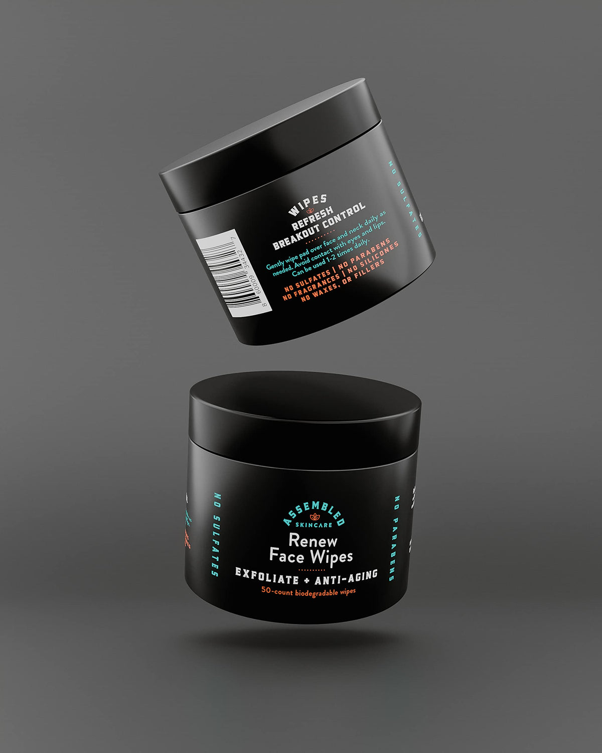 ASSEMBLED wipe wiping cheek to reveal smoother, refreshed skin