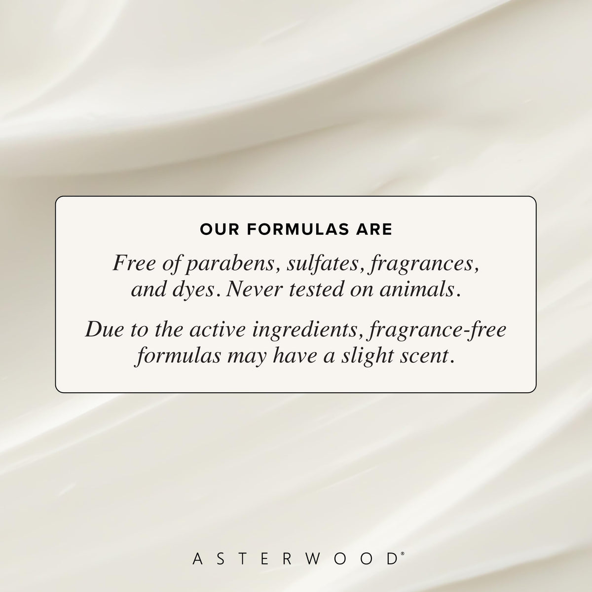 Asterwood moisturizer being applied on hand, showing fast absorption and non-greasy finish benefit