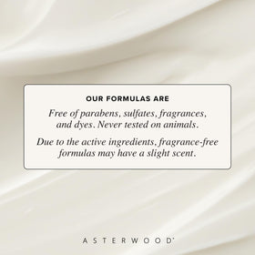 Asterwood moisturizer being applied on hand, showing fast absorption and non-greasy finish benefit