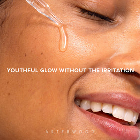 Asterwood Bakuchiol Serum label and ingredients that show fragrance-free, gentle formula