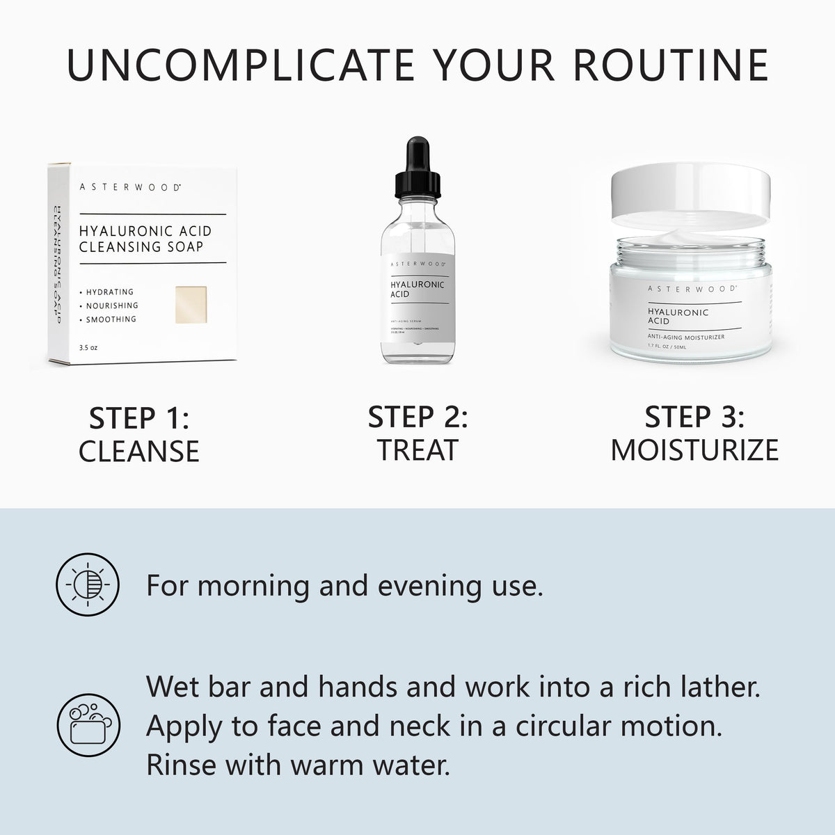 Asterwood soap in bathroom lifestyle setup showing calm routine and neutral scent benefit