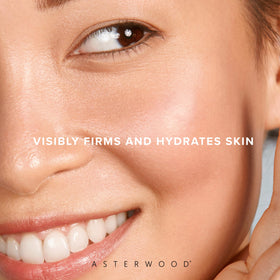 Asterwood bottle label closeup revealing active ingredients including GHK-Cu peptide for transparency